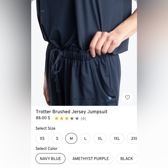 NWT Lug Trotter Brushed Jersey Jumpsuit - Navy Blue, size medium - Picture 4 of 10